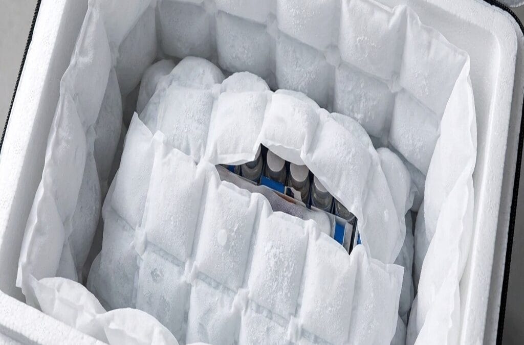 Reusable cooling solutions for businesses: THERMAPACK gel ice blanket used in commercial cold chain shipping